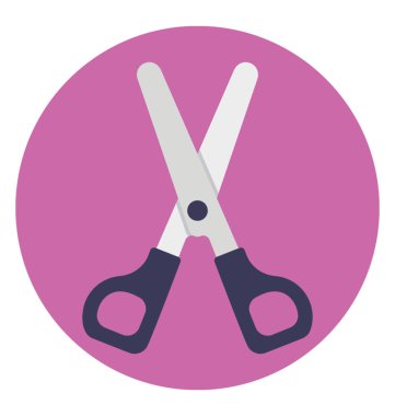 Düz simgesi makas, kesici alet 