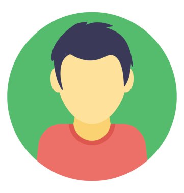 Düz simgesi adam profili, adam portresi 