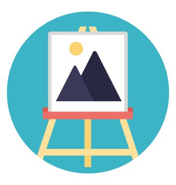 Düz simge resim, doğal boyama 