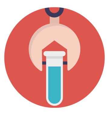 Laboratuvar teknikleri düz simgesi, laboratuvar otomasyon kavramı