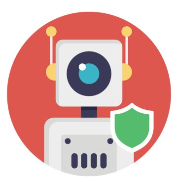 Düz simgesi savunma robot, askeri robot