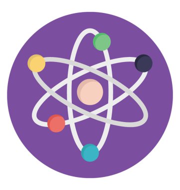 Atomik sembolü. Kimyasal bağ veya moleküler yapısı, düz vektör simgesi 