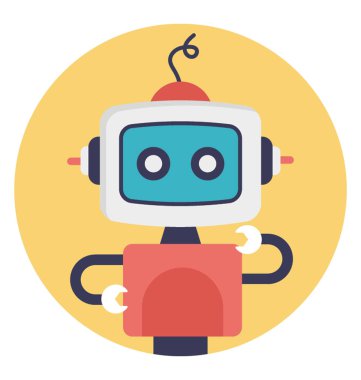 Düz vektör simgesi tasarım bir robot