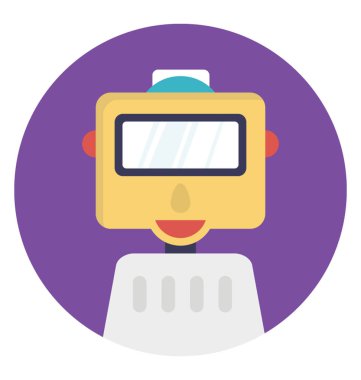 Düz vektör simgesi tasarım bir robot