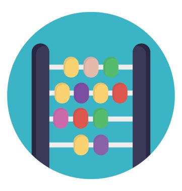 Bir abaküs tasarımını düz simgesi