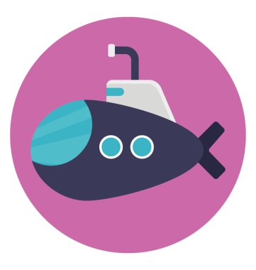 Bir gemi, denizaltı, düz simgesi tasarım