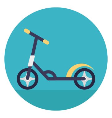 Bir oyuncak döngüsü için çocuklar düz vektör simgesi 