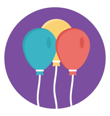 Düz simgesi tasarım dekorasyon ve kutlama temsil eden balon