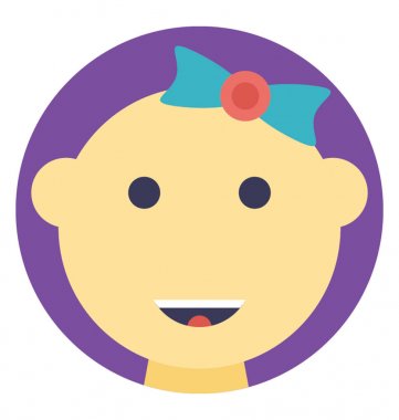 Bebek kız düz vektör simgesi