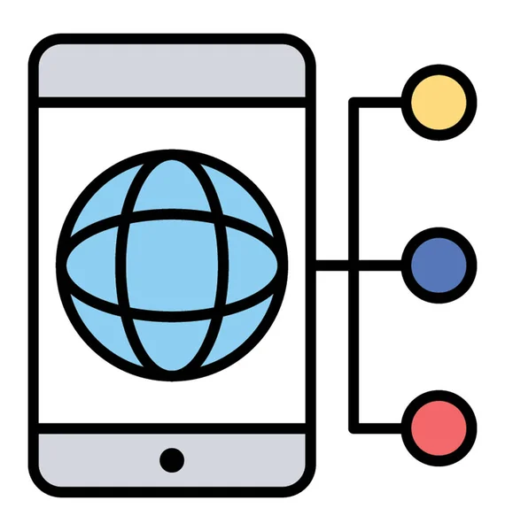 Мережа Мобільних Оголошень Кольорова Піктограма Соціального Маркетингу — стоковий вектор