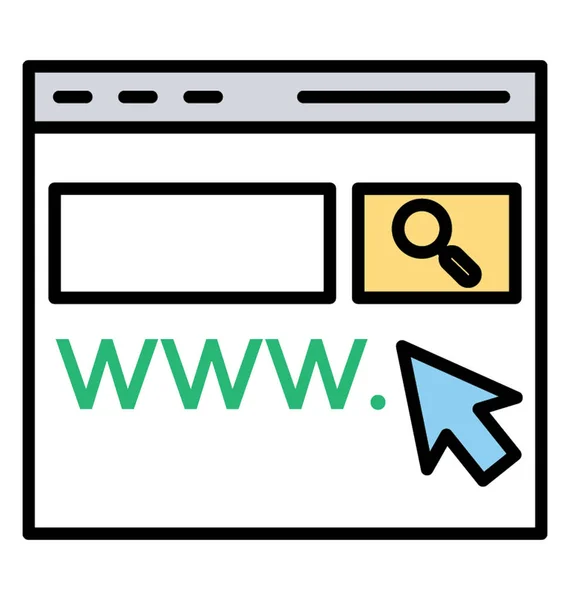 Αναζήτηση Στο Web Web Surfing Έγχρωμο Εικονίδιο Γραμμή — Διανυσματικό Αρχείο