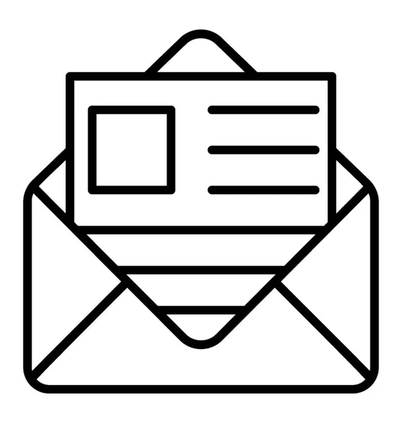 Icône Ligne Bulletin Concept Annonce Email — Image vectorielle