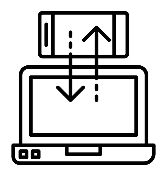 모바일과 노트북 데이터 아이콘 — 스톡 벡터