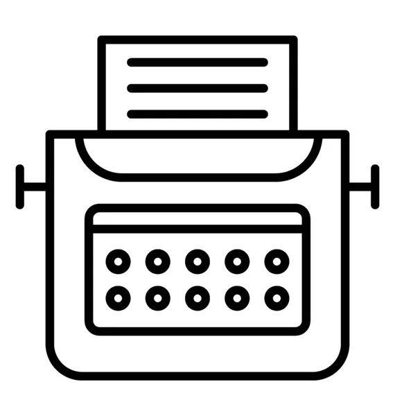 Conteúdo Impressão Máquina Escrever Ícone Linha Escrita Conteúdo —  Vetores de Stock