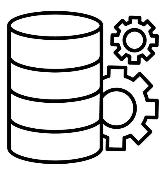 Datenbank Verarbeitungszeilensymbol Datenmanagement — Stockvektor