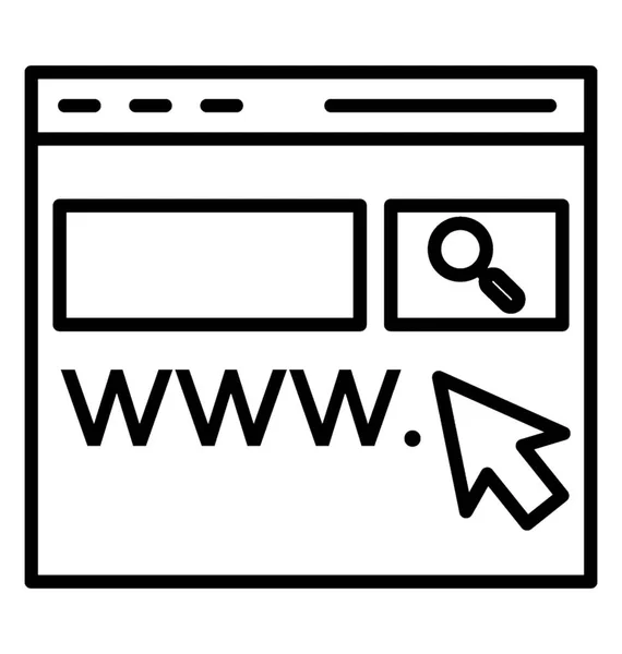 Zoeken Het Web Web Surfen Lijn Pictogram — Stockvector