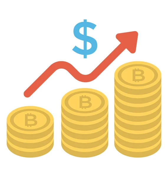 Dolaru Graf Analýzy Plochý Ikona Peníze Růst Koncept — Stockový vektor