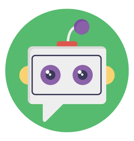 Chat Bot Icono Vector Plano Entidad Conversacional Artificial — Vector de stock