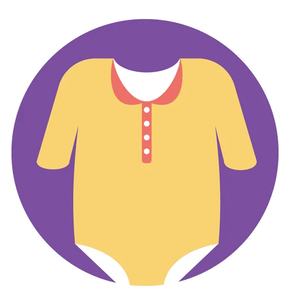 Brincalhão Bebê Roupas Bebê Recém Nascido Ícone Vetorial Plano — Vetor de Stock