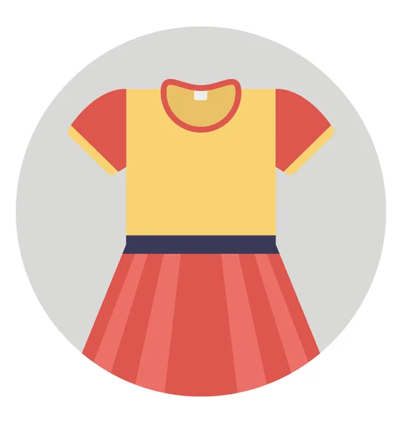 Sommerkleid Für Mädchen Flaches Vektor Symbol — Stockvektor