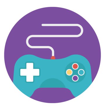 Video oyunu ya da online oyun düz vektör simge simgeleyen bir oyun konsolu 