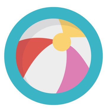 Renkli plaj topu, düz simgesi tasarım