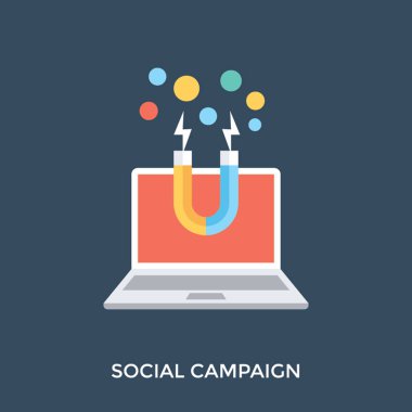 Sosyal Medya Kampanya illüstrasyon, gelen pazarlama 