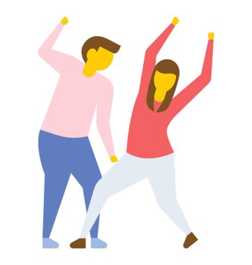 Çift disko dans, düz vektör simgesi 