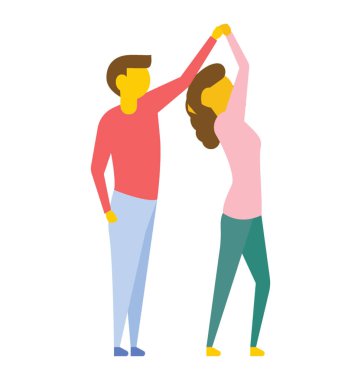 Çay dansı. Yaz veya sonbahar veya erken öğleden sonra dans, düz vektör simgesi 