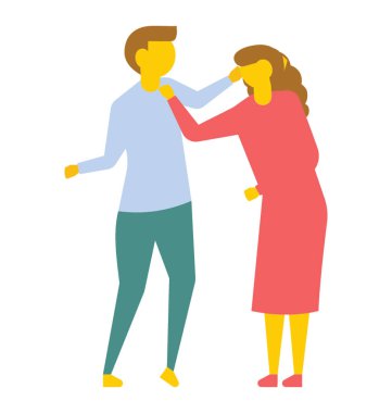 Bir kaç parmak birbirlerine işaret, kavga veya mutsuz çift kavramı vektör simgesi 