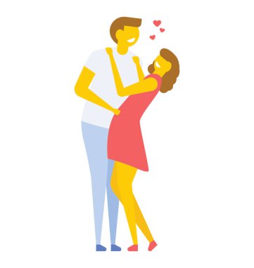 Onun kız arkadaşı kollarında tutmak yakışıklı genç, 