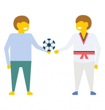 İki öğrenci topluca spinner, düz vektör simgesi ile oynamak 