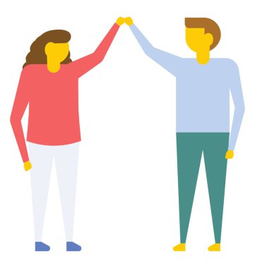 Romantik Çift aşık elele, düz vektör simgesi