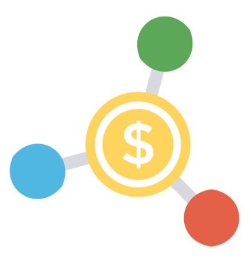 Para verme veya para bağlantı düz vektör simgesi