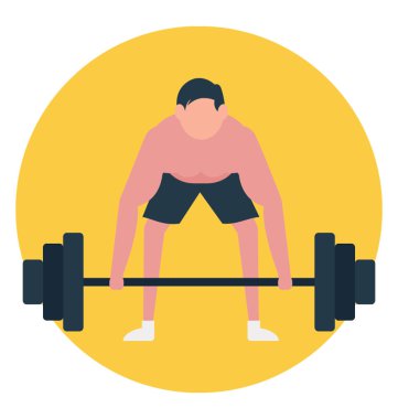 Düz simgesi ağırlık kaldırma, halter 