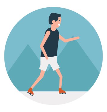 Düz simgesi buz pateni, buz paten 