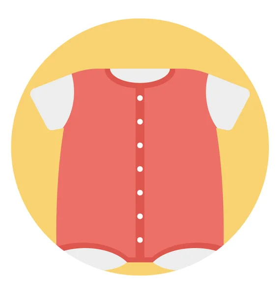 Baby Clothing Flat Icon Design Onesie — Stock Vector