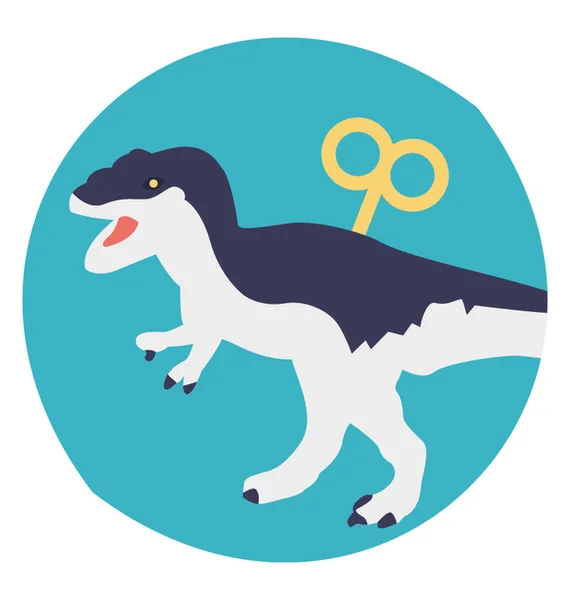 Игрушечный Динозавр Развлечения Плоский Векторный Значок — стоковый вектор