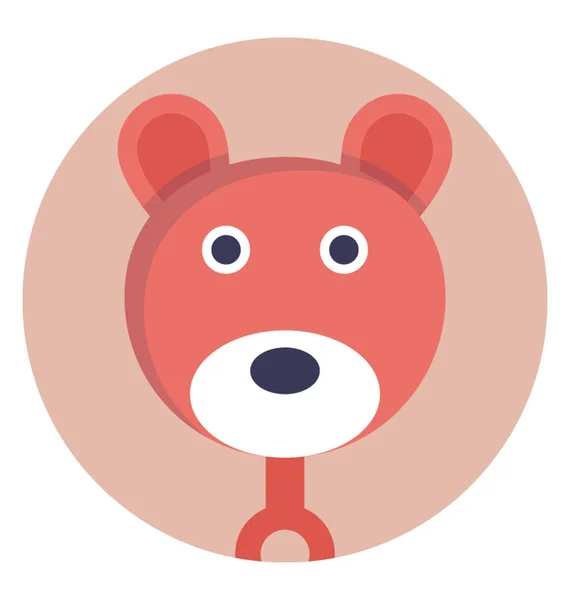 泰迪熊的脸 一个东西玩具平面图标设计 — 图库矢量图片