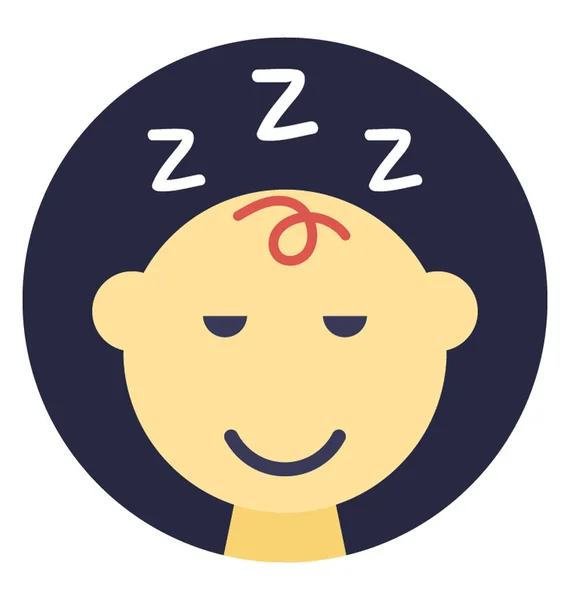 スヌーズのシンボル フラットなデザインのベクトルのアイコンと眠そうな赤ちゃん — ストックベクタ