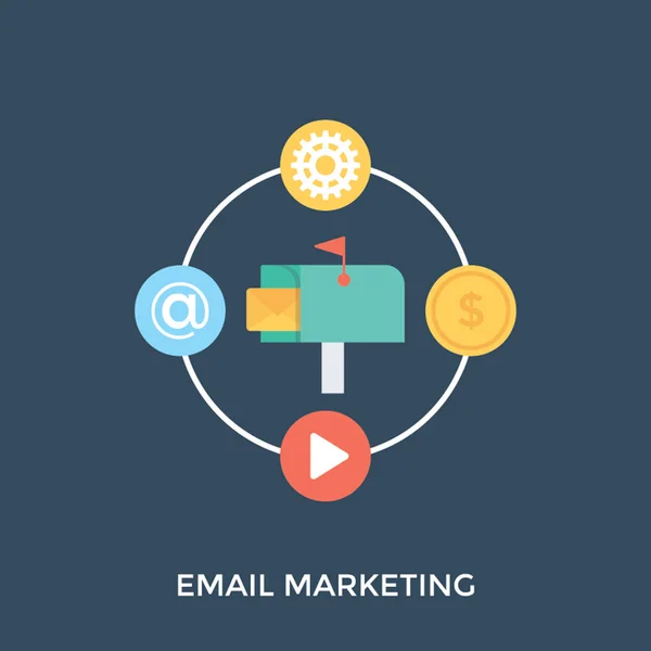 Ilustración Email Marketing Comunicación Red — Vector de stock