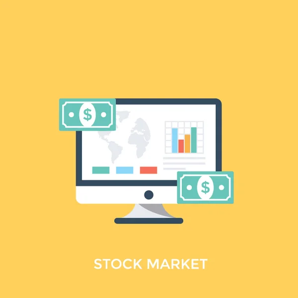 Онлайн Иллюстрация Торговли Акциями Фондовый Рынок — стоковый вектор
