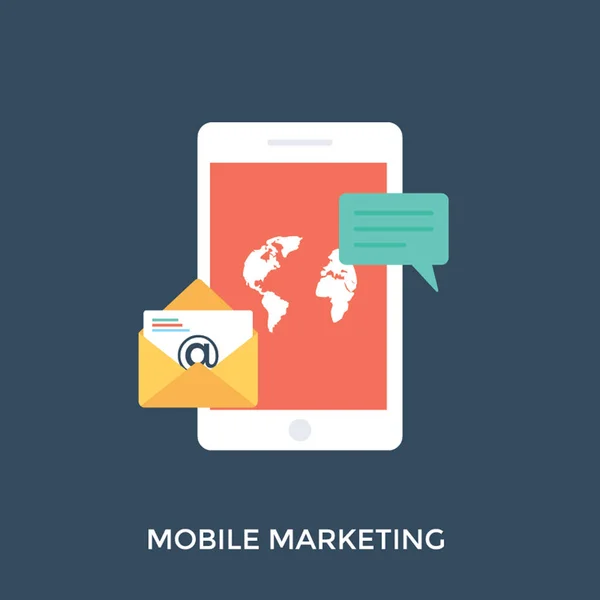 Mobile Marketing Illustrationsvektor Smartphone App — Stockvektor