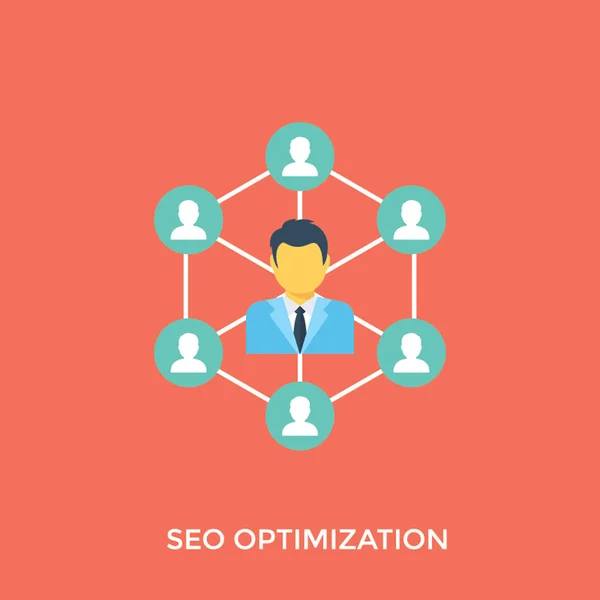 Seo Optimizasyon Illüstrasyon Seo Veya Seo Hizmet Sağlayıcı — Stok Vektör