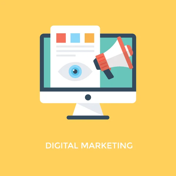 Promoción Viral Marketing Digital Ilustración Marketing Línea — Vector de stock