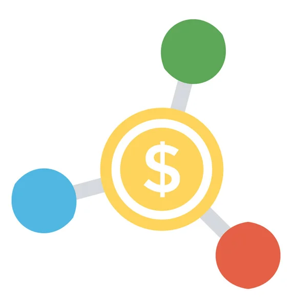 Dinheiro Ícone Vetor Plano Conexão Dinheiro —  Vetores de Stock