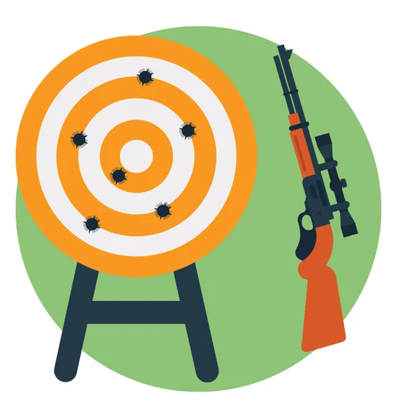 Flat Icon Shooting Shooting Target — Stock Vector