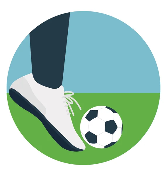 Icono Plano Jugando Fútbol Jugador Fútbol — Vector de stock