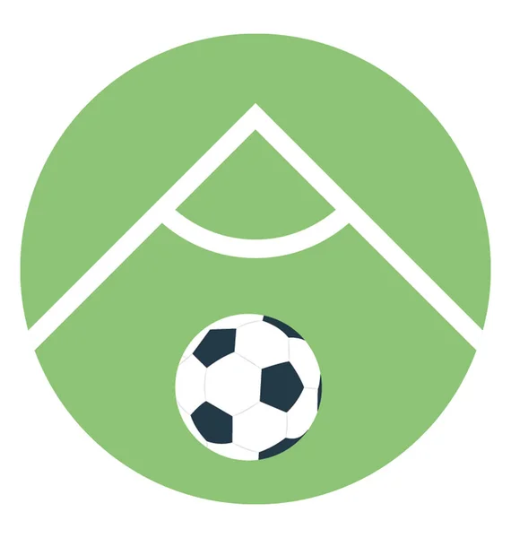 Icono Plano Esquina Golpe Fútbol Campo Fútbol — Vector de stock