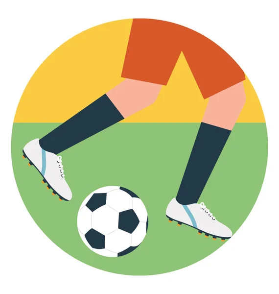 Icono Plano Anotando Gol Jugador Fútbol — Vector de stock